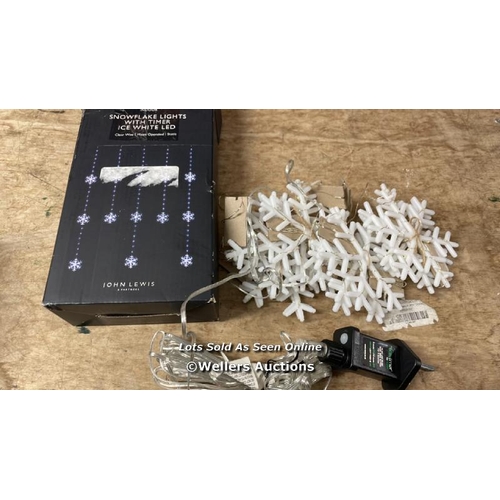 5795 - JOHN LEWIS LED SNOWFLAKE WINDOW LIGHTS, WHITE / UNTESTED / MINIMAL SIGNS OF USE / S35 [44929]