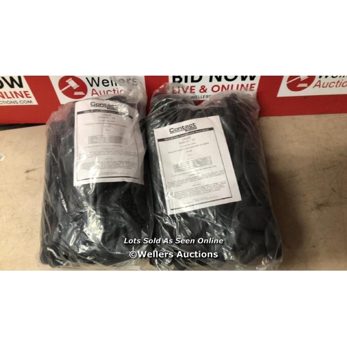 5854 - 2X CONTACT TOUCH BLACK PALM COATED GLOVES SIZE 6-12 (12 PACK) / NO VAT ON THE HAMMER PRICE / C18