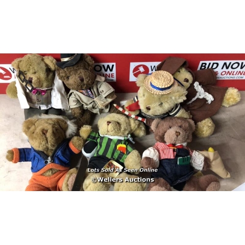 5862 - 7X THE TEDDY BEAR COLLECTION SOFT TOYS  / NO VAT ON THE HAMMER PRICE / C18