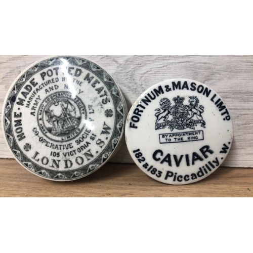 21 - Collection of mainly victorian pot lids including Harrod's areca nut toothpaste, Fortnum & Mason cav... 