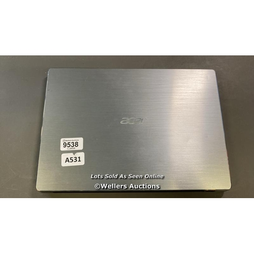 9538 - ACER SWIFT 3 / MODEL N17W7 / 12GB RAM / 128GB HD / AMD ATHLON 300U @ 2.40GHZ / SN: NXHFDEK009943046A... 