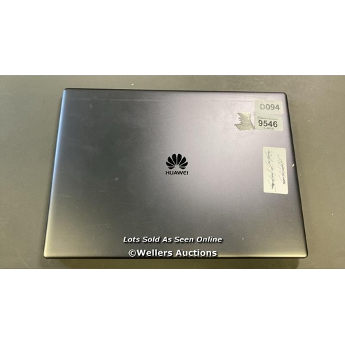 9546 - HUAWEI LAPTOP / MODEL MACH-W29 / 16GB RAM / 500GB HD / I7-8550U @ 1.80GHZ / TOUCH DISPLAY / PROFESSI... 