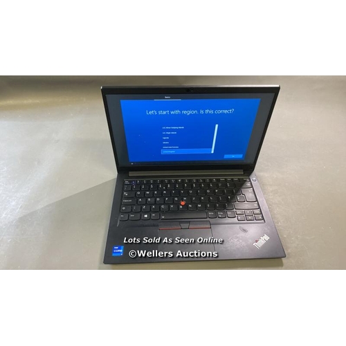 9567 - LENOVO THINKPAD E14 / 16GB RAM / 500GB HD / I7-1165G7 @ 2.80GHZ / PN: SPR1017471 / PROFESSIONALLY WI... 