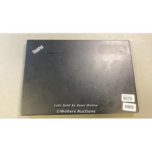 9576 - LENOVO THINKPAD T14S / 8GB RAM / 250GB HD / I5-10210U @ 1.60GHZ / SN: PC1VDX4X / PROFESSIONALLY WIPE... 