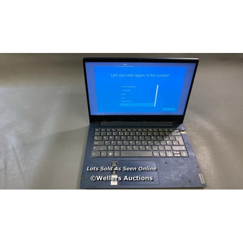 9607 - LENOVO IDEAPAD S340 / 4GB RAM / 128GB HD / I3-1005G1 @ 1.20GHZ - CHASSIS DAMAGED AND KEY MISSING / P... 