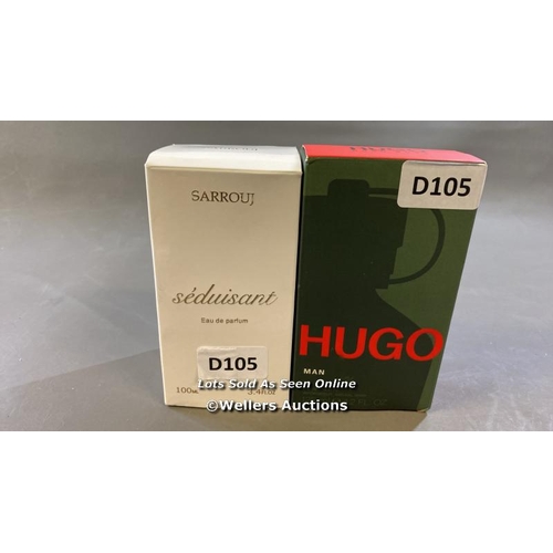 9808 - X1 SARROUJ SEDUISANT EAU DE PARFUM 100ML AND X1 HUGO BOSS MAN EAU DE TOILETTE 125ML