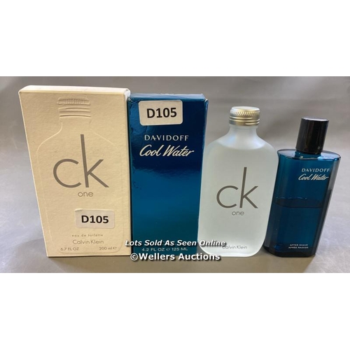 9811 - X1 CALVIN KLEIN ONE EAU DE TOILETTE 200ML AND X1 DAVIDOFF COOL WATER 125ML