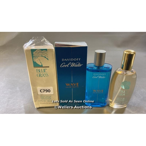 9817 - X1 DAVIDOFF WAVE EAU DE TOILETTE 125ML AND X1 ELIZABETH ARDEN BLUE GRASS 100ML