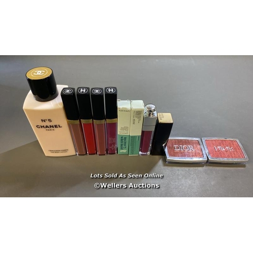 9841 - ASSORTMENT OF COSMETICS AND MAKEUPS INCL. CHANEL N5 BODY LOTION, GLOSS AND DIOR BLUSH