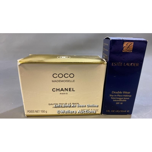 9845 - X1 CHANEL COCO MADEMOISELLE FRESH BATH SOAP 150G AND X1 ESTEE LAUDER DOUBLE WEAR STAY IN PLACE MAKEU... 