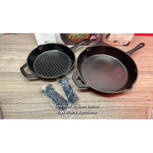 6042 - TRAMONTINA CAST IRON GRILL & SKILLET SET / APPEARS NEW OPEN BOX / C41