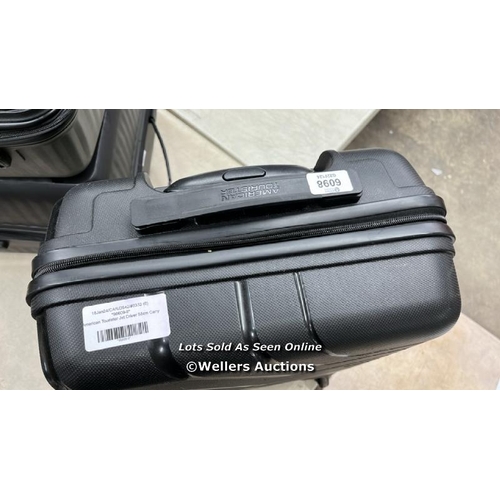 6098 - AMERICAN TOURISTER JET DRIVER 55CM CARRY ON HARDSIDE SPINNER CASE / SOME SIGNS OF USE BUT ALL APPEAR... 