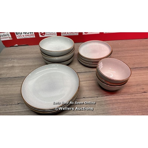 6103 - OVER & BACK STONEWARE DINNERWARE SET / APPEARS NEW, WITHOUT BOX / COMPLETE SET (X4 OF EVERYTHING, BU... 