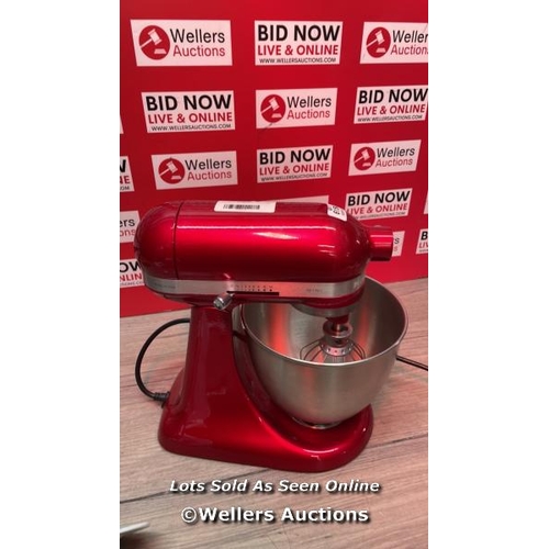 6154 - KITCHENAID 4.8L RED HEAVY DUTY STAND MIXER (5KPM5BER) / POWERS UP / SIGNS OF USE / C26