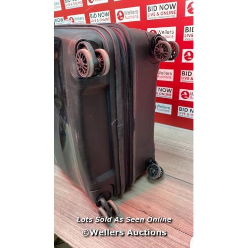 6200 - AMERICAN TOURISTER JETDRIVER LARGE 4 WHEEL SPINNER CASE / SIGNS OF USE / WHEELS, HANDLES & ZIPS APPE... 