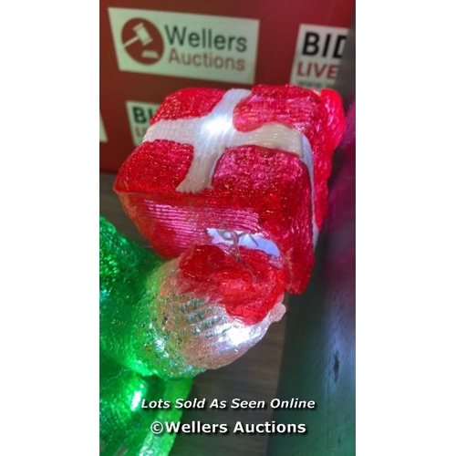 7026 - JOHN LEWIS 60 LED ACRYLIC ELF SITTING LIT FIGURE / POWERS UP / SIGNS OF USE / BROKEN / G20