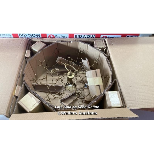 7029 - JOHN LEWIS VICTORIA CHANDELIER CEILING LIGHT, AGED GOLD / APPEARS NEW OPEN BOX / G10