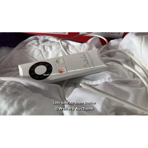 7036 - DREAMLAND 168 ORGANIC COTTON HEATED ELECTRIC MATTRESS PROTECTOR, WHITE / UNABLE TO TEST / DAMAGED PO... 