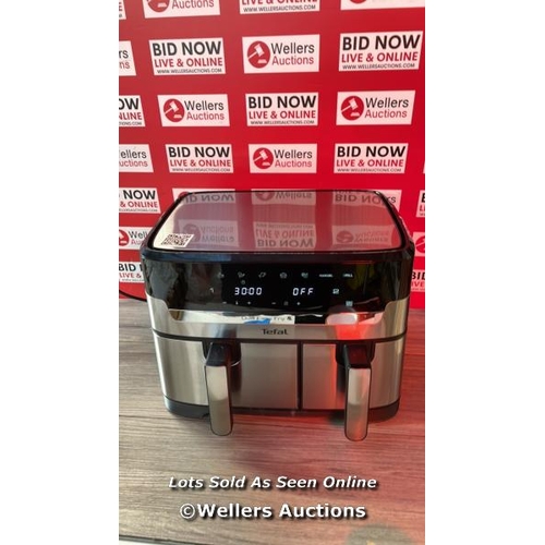 7058 - TEFAL EY905D40 EASY FRY DUAL ZONE AIR FRYER & GRILL, 8.3L, STAINLESS STEEL / POWERS UP / SCREEN APPE... 