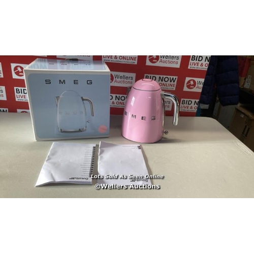 7066 - SMEG KLF03 KETTLE, PINK / SIGNS OF USE / WITHOUT BASE / UNABLE TO TEST / G11