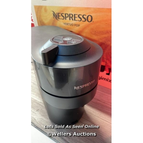 7069 - NESPRESSO VERTUO POP COFFEE POD MACHINE BY MAGIMIX, LIQUORICE BLACK / NO POWER / SIGNS OF USE / WITH... 