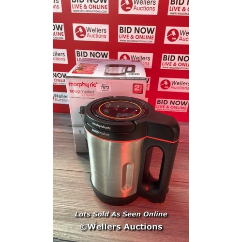 7072 - MORPHY RICHARDS 501021 COMPACT SOUPMAKER, SILVER / UNTESTED / WITHOUT POWER SUPPLY / SIGNS OF USE / ... 