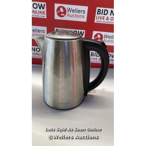 7081 - JOHN LEWIS ANYDAY JLK093 1.7L KETTLE, SILVER / UNTESTED / WITHOUT BASE / HEAVY SIGNS OF USE / G11