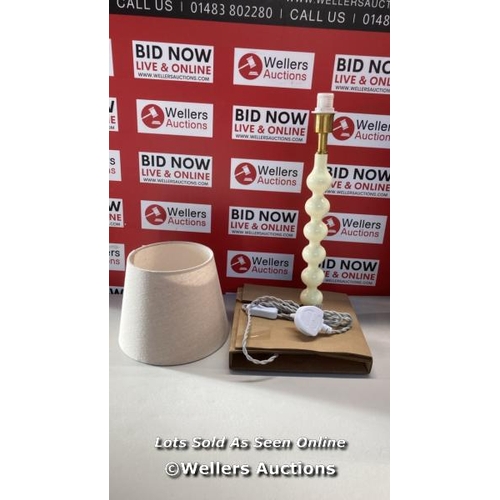 7096 - JOHN LEWIS BOBBIN TABLE LAMP, CREAM / APPEARS NEW OPEN BOX / G7