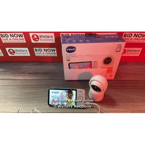 7153 - VTECH RM5754HD 5INCH SMART WI-FI 1080PVIDEO BABY MONITOR / POWERS UP / MINIMAL SIGNS OF USE / G9