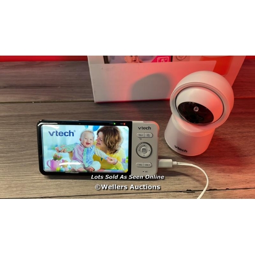 7153 - VTECH RM5754HD 5INCH SMART WI-FI 1080PVIDEO BABY MONITOR / POWERS UP / MINIMAL SIGNS OF USE / G9