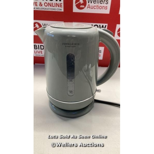 7195 - JOHN LEWIS ANYDAY KETTLE, 1.5L, GREY / POWERS UP / SIGNS OF USE / H17