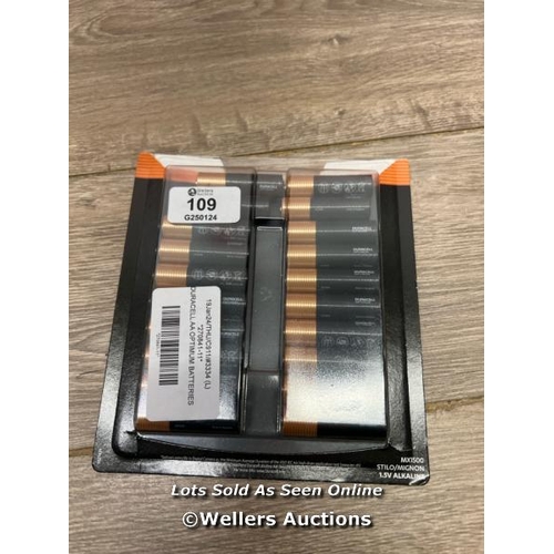 109 - DURACELL AA OPTIMUM BATTERIES / NEW / E82