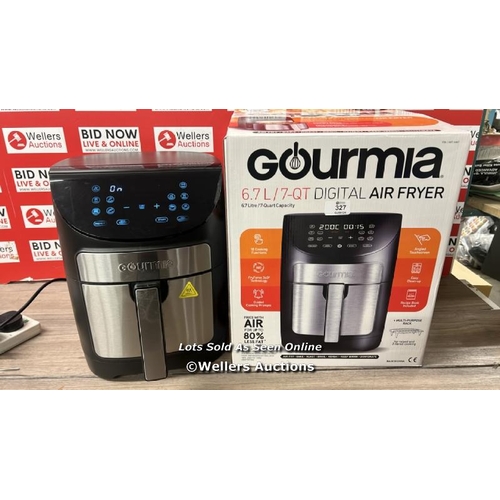 327 - GOURMIA 6.7L DIGITIAL AIR FRYER / POWERS UP / MINIMAL SIGNS OF USE / E19