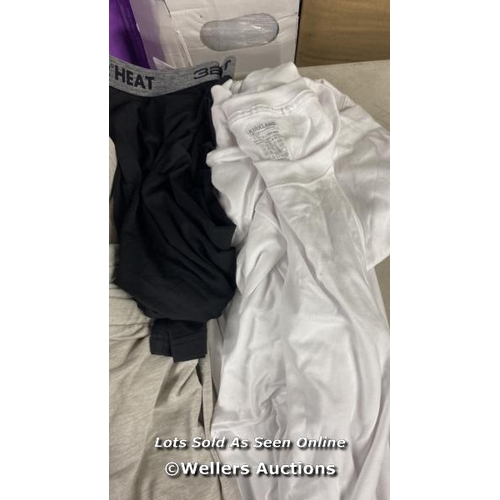 409 - SELECTION OF NEW KIRKLAND WHITE T-SHIRTS AND 32 DEGREE THERMALS / MIXED SIZES