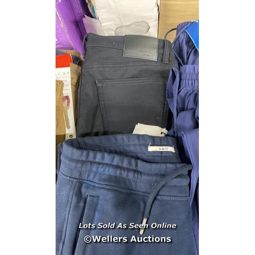 413 - 10X PAIRS OF GENTS NEW TROUSERS AND JOGGERS INCL. JACK WILL, WEATHERPROOF AND ORVIS / MIXED SIZES