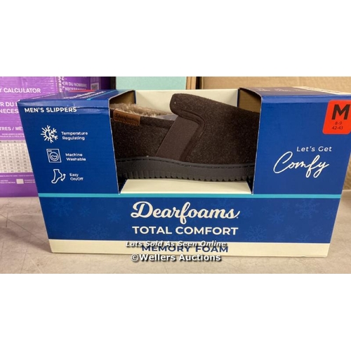 418 - GENTS NEW DEARFOAM SLIPPERS / UK 8-9