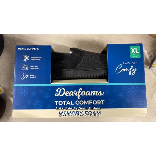 420 - GENTS NEW DEARFOAM SLIPPERS / UK 12-13