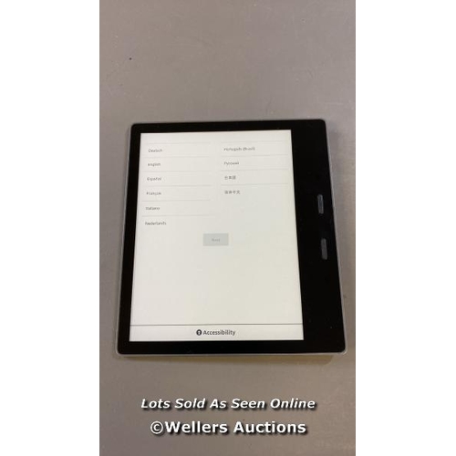 9579 - AMAZON KINDLE OASIS - 9TH GEN / S8IN4O / RESTORED TO FACTORY DEFAULTS