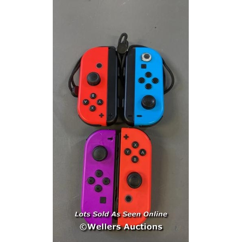 9593 - X2 PAIR OF NINTENDO SWITCH JOYCONS AND X2 JOYCON STRAPS