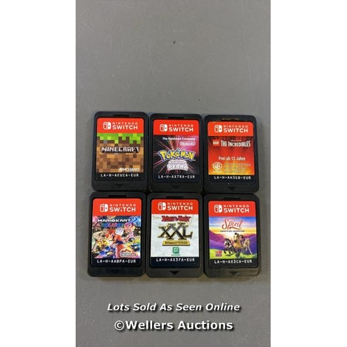 9595 - X6 NINTENDO SWITCH GAME CARDS INCL. MARIO KART 8, POKEMON SHINING PEARL, ASTERIX AND OBELIX XXL, MIN... 