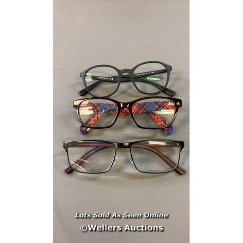 9761 - X3 GLASSES FRAMES INCL. POLO RALPH LAUREN, GIORGIO ARMANI AND VIVENNE WESTWOOD