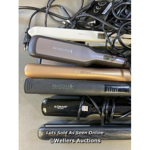 9774 - X6 HAIR STRAIGHTENERS INCL. REMINGTON, GHD, SONAR, TITAN AND MATCHA