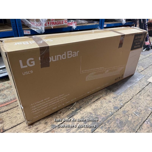 8233 - LG SOUNDBAR 3.1.3CH, 400W SOUNDBAR AND WIRELESS SUBWOOFER WITH BLUETOOTH AND DTS:X, USC9S.DGBRLLK / ... 