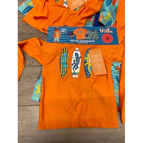 4416 - 5X CHILDRENS NEW UV SKINZ 3PC SWIMWEAR SET / SIZE 6 / C26