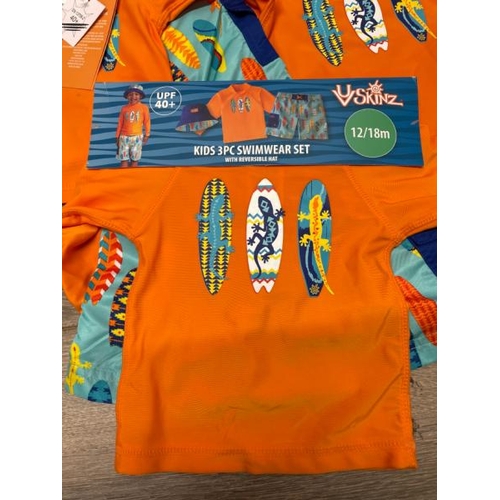 4417 - 6X CHILDRENS NEW UV SKINZ 3PC SWIMWEAR SET / SIZE 12/18M / C26