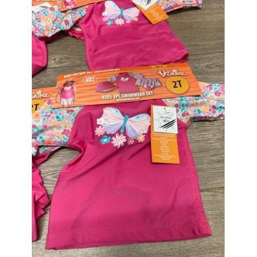 4421 - 4X CHILDRENS NEW UV SKINZ 3PC SWIMWEAR SET / SIZE 2T / C26