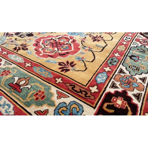 15 - LARGE ORIENTAL STYLE RUG 374CM (L) X 295CM (W), IN CARPET CONTAINER / LOT LOCATION: WEYBRIDGE (KT13)