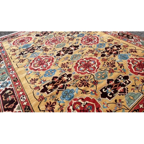 15 - LARGE ORIENTAL STYLE RUG 374CM (L) X 295CM (W), IN CARPET CONTAINER / LOT LOCATION: WEYBRIDGE (KT13)