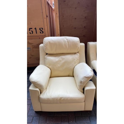 3 - HUGE YELLOW LEATHER LOUNGE SUITE, INCLUDING TWO 3X SEATER SOFAS AND 3X SINGLE ARM CHAIRS, 1X SOFA 22... 