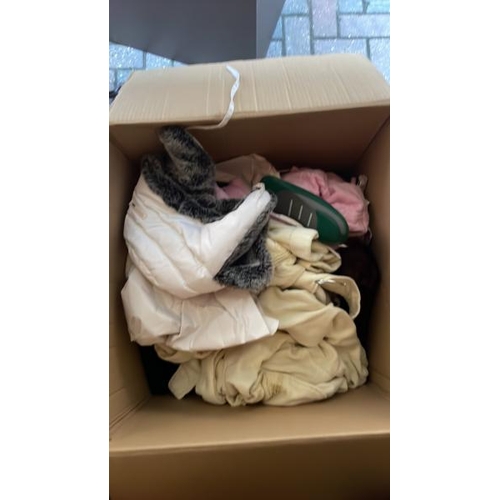 47 - BOX OF MAINLY PRE-OWNED LADIES CLOTHING, MIXED SIZES, CONTAINER NO: 10030 / LOT LOCATION: WEYBRIDGE ... 